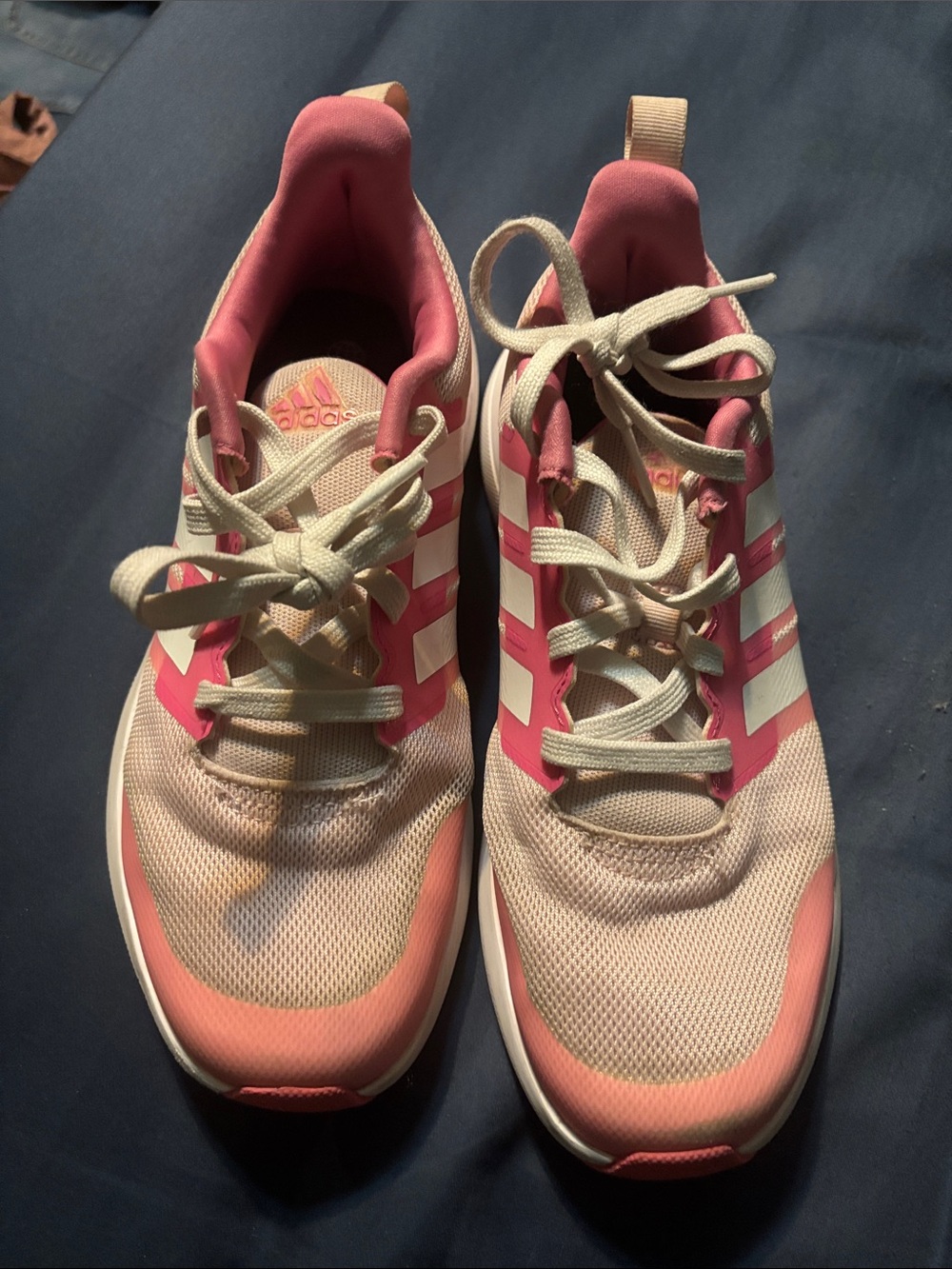 adidas Pink and White Girls Athletic Shoes